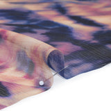 Silk Voile Print Made in Italy - Pink, Purple and Indigo Abstract - Deadstock
