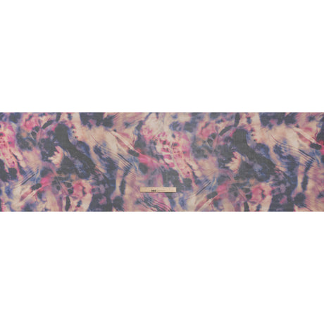 Silk Voile Print Made in Italy - Pink, Purple and Indigo Abstract - Deadstock