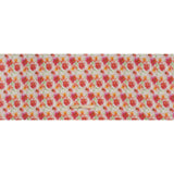 Ruched Silk Blend Striped Dobby Made in Italy - Magenta, Orange and Light Green Floral - Deadstock