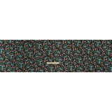 Crepe Like Silk Woven Print Made in Italy - Black, Pink and Sky Blue Little Flowers - Deadstock