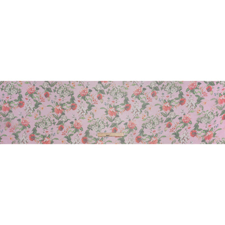 Silk Organza Print Made in Italy - Bubblegum Pink, Rose and Green Floral - Deadstock