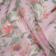Silk Organza Print Made in Italy - Bubblegum Pink, Rose and Green Floral - Deadstock