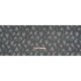 Crinkled Silk Chiffon Print Made in Italy - Black, Green and Pink Flower Bunches - Deadstock