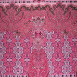 Silk Twill Panel Made in Italy - Fuchsia, Purple and Pink Paisley, Floral and Stripes - Deadstock
