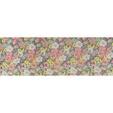 Silk Voile Print Made in Italy - Pink, Yellow and Green Flower Garden - Deadstock