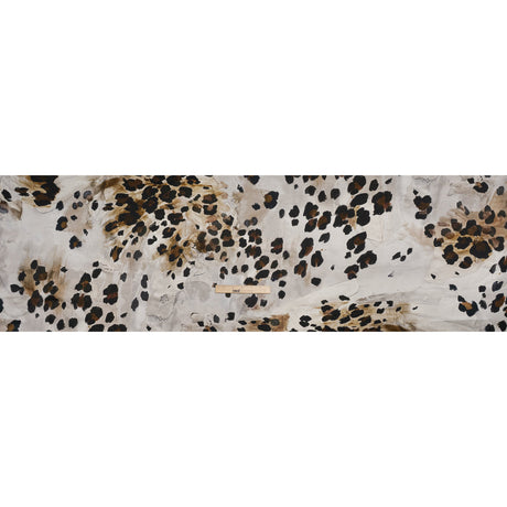 Silk Satin Print Made in Italy - Brown, Beige and Gray Painted Animal Spots - Deadstock