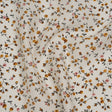 Charmeuse-Backed Silk Print Made in Italy - Ivory, Burnt Orange and Pink Little Flower Vines - Deadstock