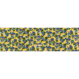 Silk Crepe de Chine Print Made in Italy - Lemon Yellow, Blue and Green Lilies - Deadstock