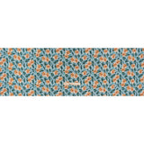 Texture Stripe Silk Dobby Made in Italy - Sky Blue, Peach and Teal Flowers and Leaves - Deadstock