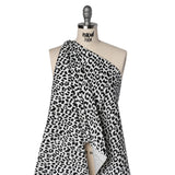 Stretch Cotton Corduroy Print Made in Italy - Black and White Cheetah Spots - Deadstock