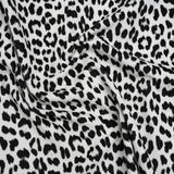 Stretch Cotton Corduroy Print Made in Italy - Black and White Cheetah Spots - Deadstock