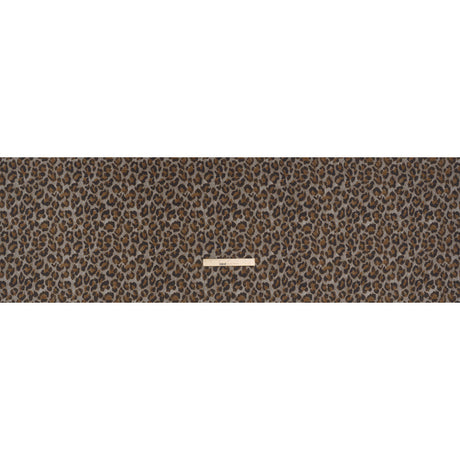 Cotton Birdseye Pique Print Made in Italy - Brown, Tan and Navy Cheetah Spots - Deadstock