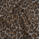 Cotton Birdseye Pique Print Made in Italy - Brown, Tan and Navy Cheetah Spots - Deadstock