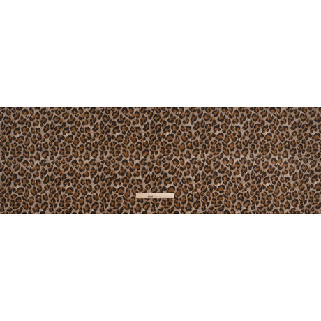 Stretch Cotton Matelasse Print Made in Italy - Beige, Brown and Black Cheetah Print on Diamonds - Deadstock