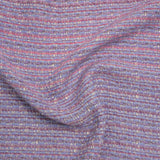 Wool Blend Tweed Woven Made in Italy - Lavender, Baby Blue and Orchid Pink Stripes