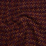 Wool Blend Tweed Twill Made in Italy - Purple, Red and Tan Checks