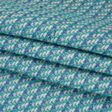 Metallic Wool Blend Tweed Made in Italy - Aqua, Blue and White