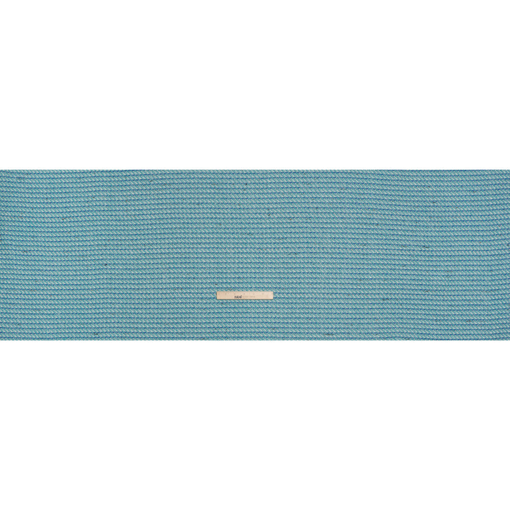 Metallic Wool Blend Tweed Made in Italy - Aqua, Blue and White