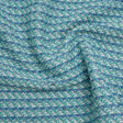 Metallic Wool Blend Tweed Made in Italy - Aqua, Blue and White
