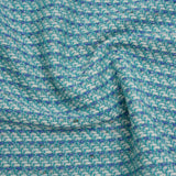 Metallic Wool Blend Tweed Made in Italy - Aqua, Blue and White
