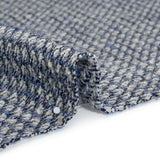Metallic Wool Blend Tweed Boucle Made in Italy - Blue, Gray and Silver