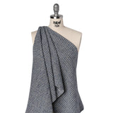 Metallic Wool Blend Tweed Boucle Made in Italy - Blue, Gray and Silver