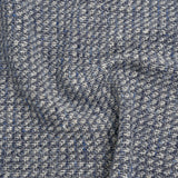 Metallic Wool Blend Tweed Boucle Made in Italy - Blue, Gray and Silver