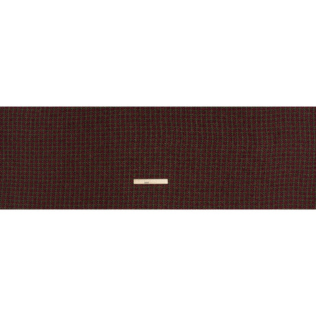 Metallic Wool Blend Tweed Twill Made in Italy - Olive Green, Dark Red and Gold Checks