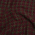 Metallic Wool Blend Tweed Twill Made in Italy - Olive Green, Dark Red and Gold Checks