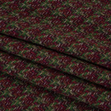 Metallic Wool Blend Tweed Twill Made in Italy - Bright Green, Burgundy and Gold Checks