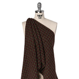 Metallic Wool Blend Tweed Twill Made in Italy - Bright Green, Burgundy and Gold Checks