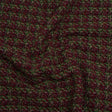 Metallic Wool Blend Tweed Twill Made in Italy - Bright Green, Burgundy and Gold Checks