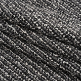 Metallic Wool Blend Boucle Coating Made in Italy - Gray, White and Silver Tweedy Stripes