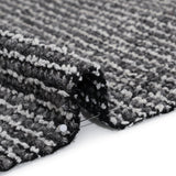 Metallic Wool Blend Boucle Coating Made in Italy - Gray, White and Silver Tweedy Stripes