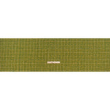 Wool Blend Tweed Twill Made in Italy - Green, Yellow and White Diagonal Stripes and Subtle Checks