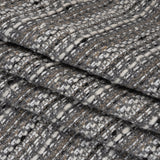 Metallic Wool Blend Tweed Made in Italy - White, Beige and Silver Stripes
