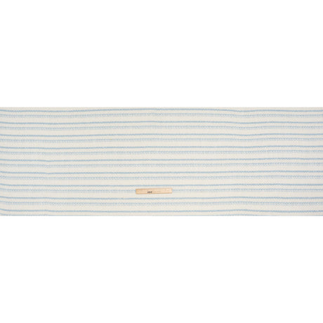 Metallic Wool Blend Loosely Woven Tweed Made in Italy - Off White, Baby Blue and Silver Stripes