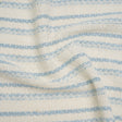 Metallic Wool Blend Loosely Woven Tweed Made in Italy - Off White, Baby Blue and Silver Stripes