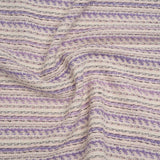 Wool Blend Tweed Made in Italy - Cream, Pale Pink and Lavender Stripes
