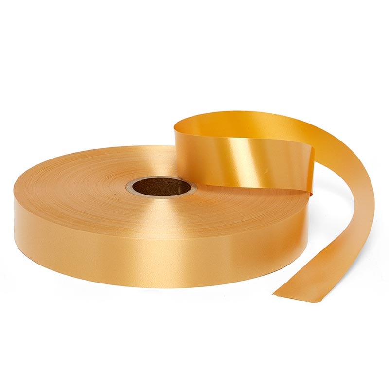 Satin Finish Poly Ribbon 2 3/4 '' X 100 yd Gold Color