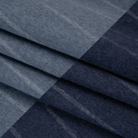 Brushed Wool Double Cloth Coating - Light Blue and Navy Chalk Stripes - Deadstock