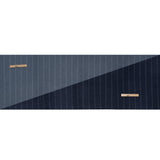 Brushed Wool Double Cloth Coating - Light Blue and Navy Chalk Stripes - Deadstock