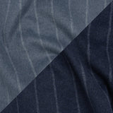 Brushed Wool Double Cloth Coating - Light Blue and Navy Chalk Stripes - Deadstock
