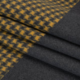Brushed Wool Double Cloth Coating - Yellow and Gray Houndstooth and Charcoal Heathered - Deadstock