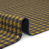 Brushed Wool Double Cloth Coating - Yellow and Gray Houndstooth and Charcoal Heathered - Deadstock