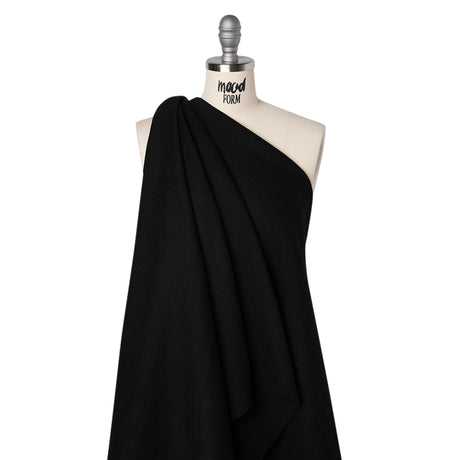 Heavy Wool Twill Coating - Black Herringbone - Deadstock