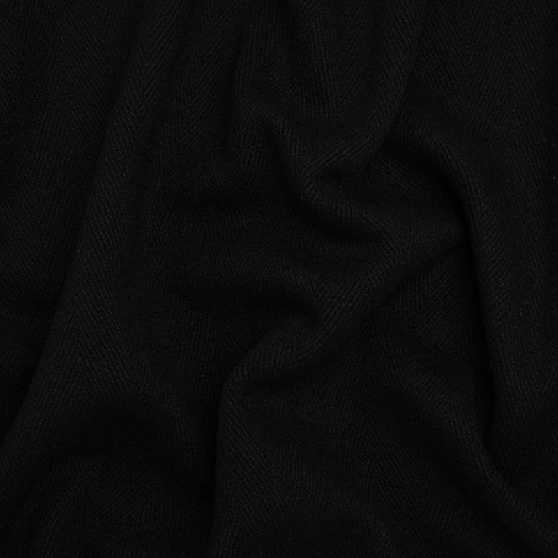 Heavy Wool Twill Coating - Black Herringbone - Deadstock