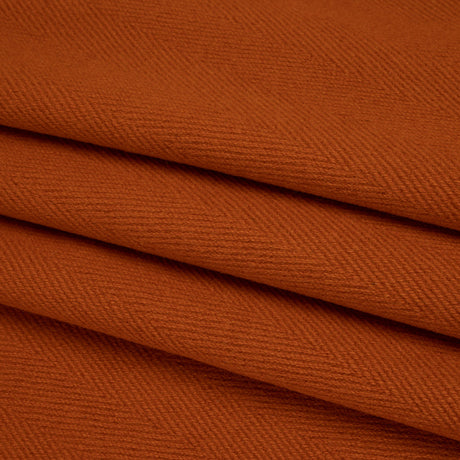 Heavy Wool Twill Coating - Pumpkin Orange Herringbone - Deadstock