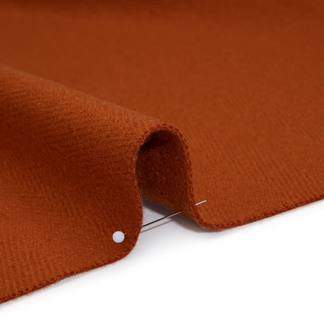 Heavy Wool Twill Coating - Pumpkin Orange Herringbone - Deadstock
