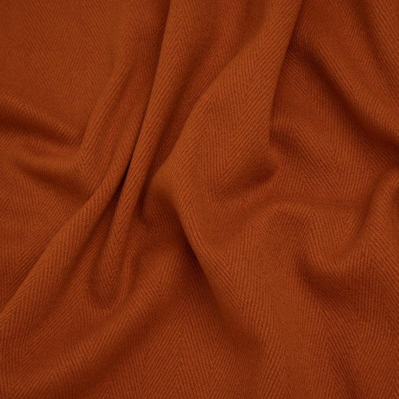Heavy Wool Twill Coating - Pumpkin Orange Herringbone - Deadstock